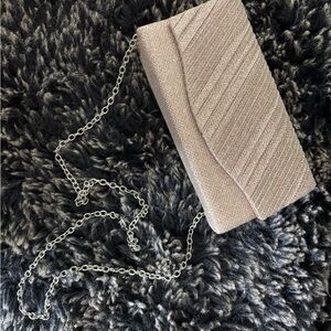 Elegant Tan Clutch with Chain Strap